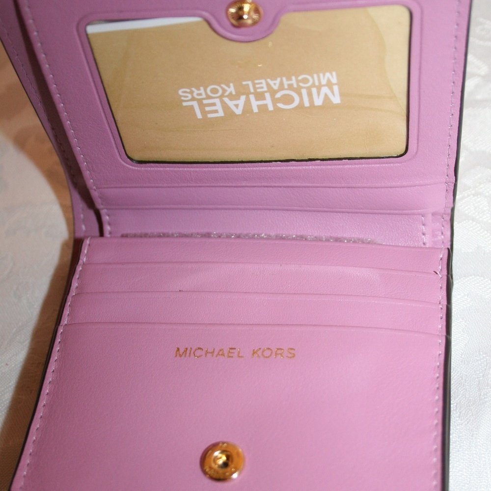 MICHAEL KORS MONEY PIECES FLAP CARD HOLDER LEATHER - Picture 3 of 3